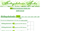 Desktop Screenshot of heiltagekalender.heilfelsen.de