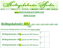 Tablet Screenshot of heiltagekalender.heilfelsen.de